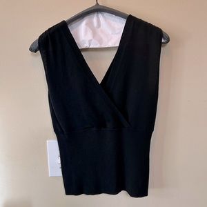 Elie Tahari - Black Sleeveless Dress Top - Petite Medium